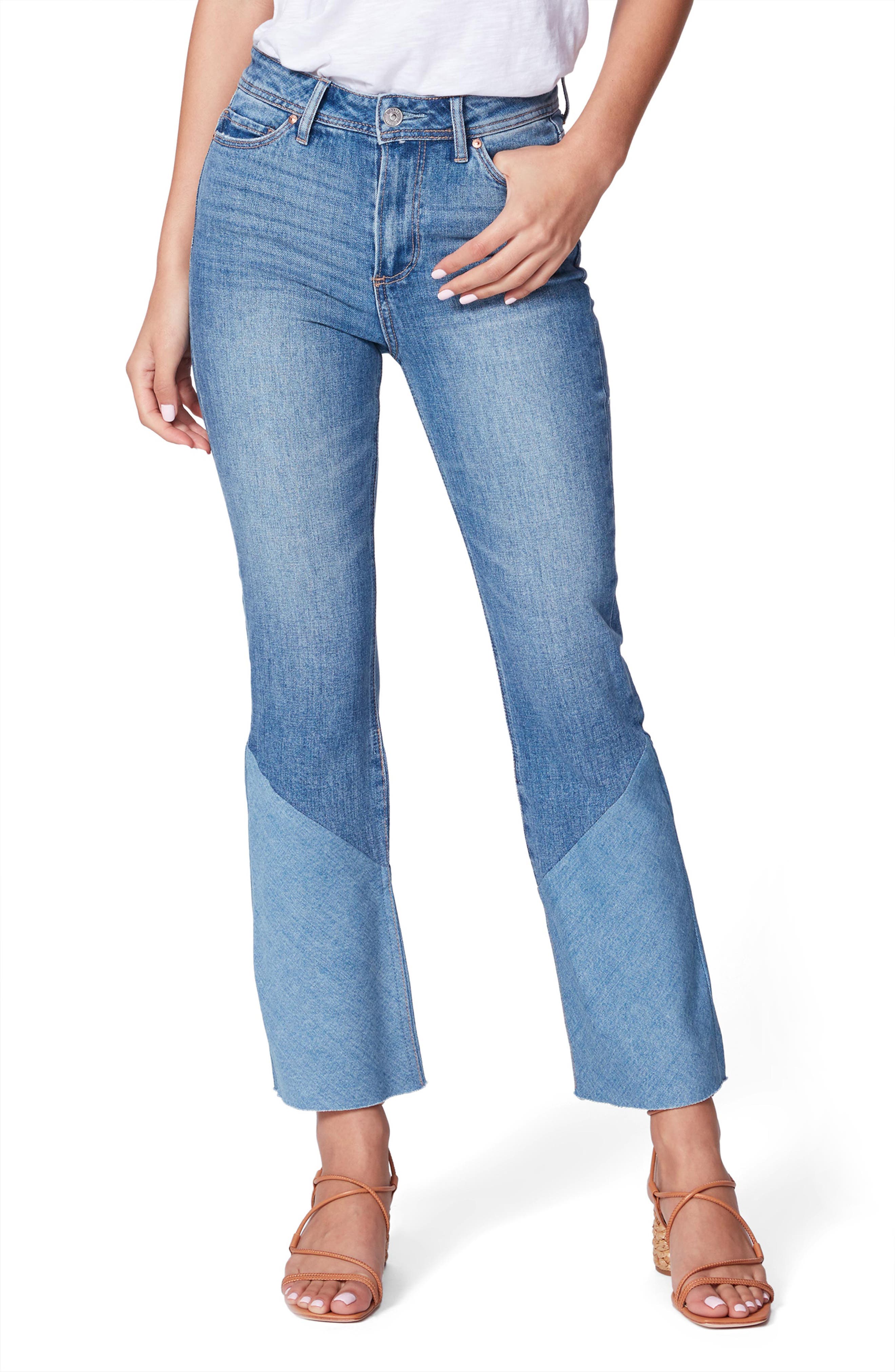 high waisted crop flare jeans