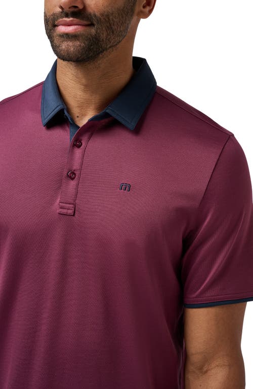 Shop Travismathew Home Game Cotton Blend Polo In Mauve Wine