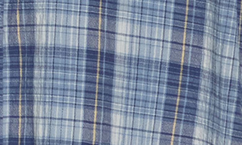 Shop Lucky Brand San Gabriel Short Sleeve Stretch Cotton Button-up Shirt In Light Blue Plaid