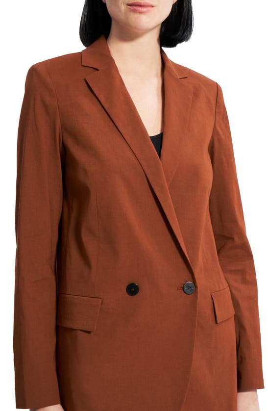 THEORY THEORY DOUBLE BREASTED LINEN BLEND JACKET