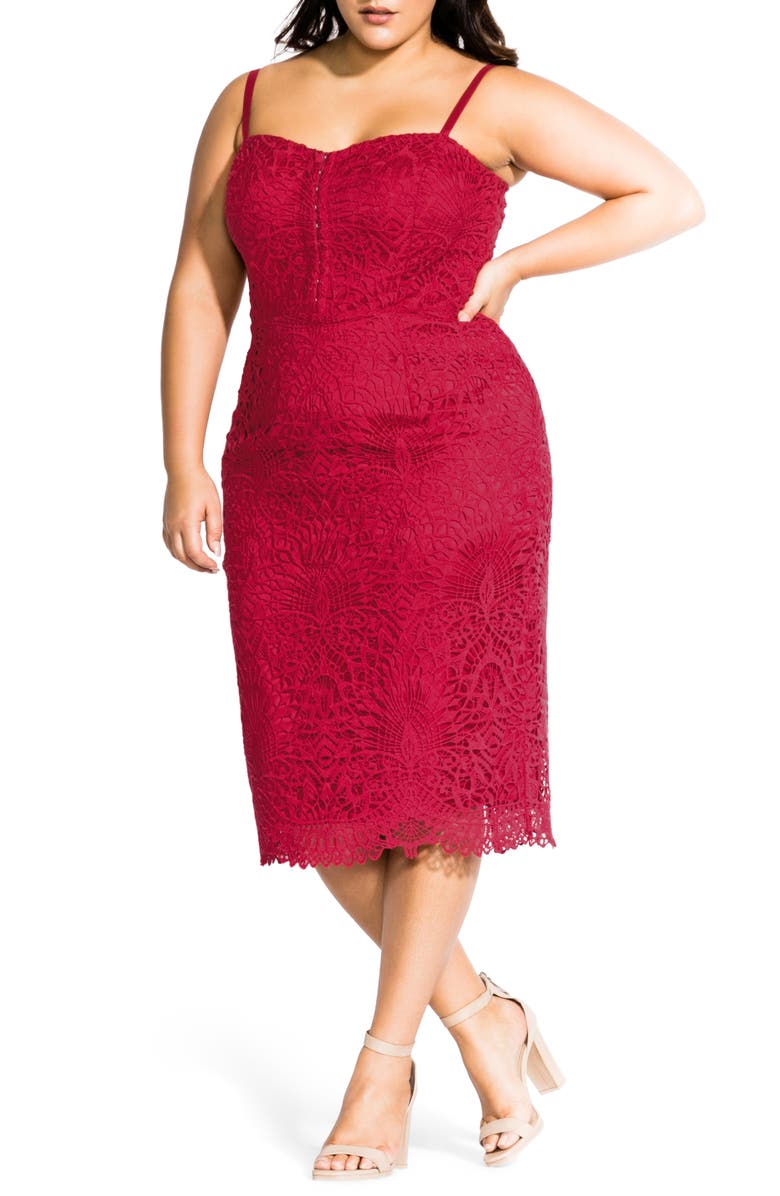 City Chic Strappy Crochet Lace Sundress (Plus Size) Nordstrom
