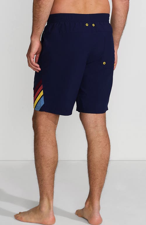 Shop Lands' End 9" Volley Swim Trunks In Deep Sea Navy Colorblock