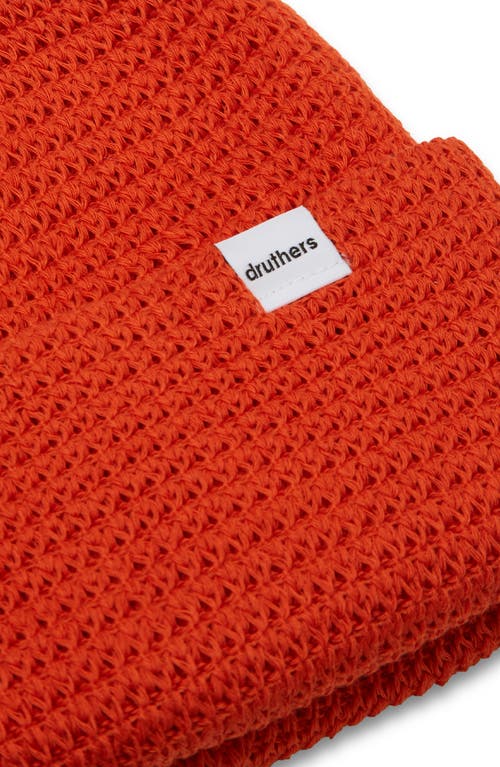 Shop Druthers Nyc Organic Cotton Waffle Knit Beanie In Orange