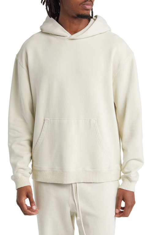 Core Oversize Organic Cotton Brushed Terry Hoodie in Vintage Chalk