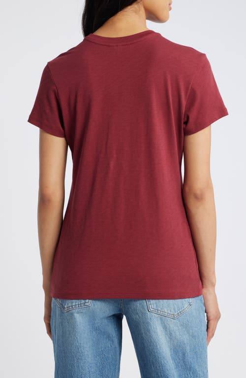 Shop Nordstrom Pima Cotton Slub Crewneck T-shirt In Red Grape