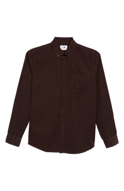 NN07 Arne 5723 Cotton Corduroy Button-Down Shirt in Dark Wine