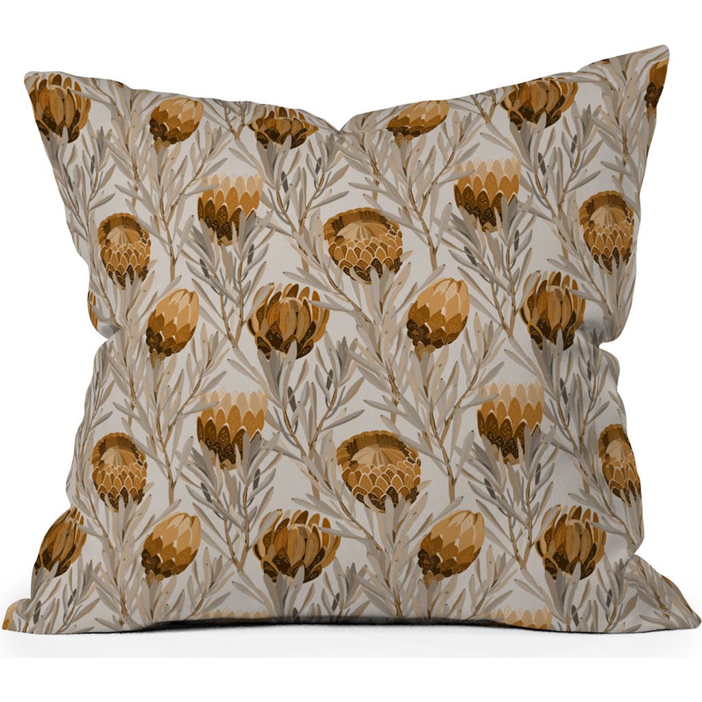 Deny Designs Modern Abstract Print Throw Pillow In Brown