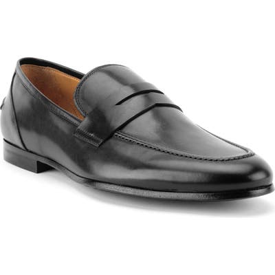 Gordon Rush Coleman Apron Toe Penny Loafer, Black