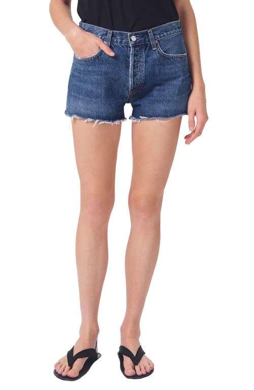 AGOLDE Parker Cutoff High Waist Relaxed Organic Cotton Denim Shorts Caution at Nordstrom,