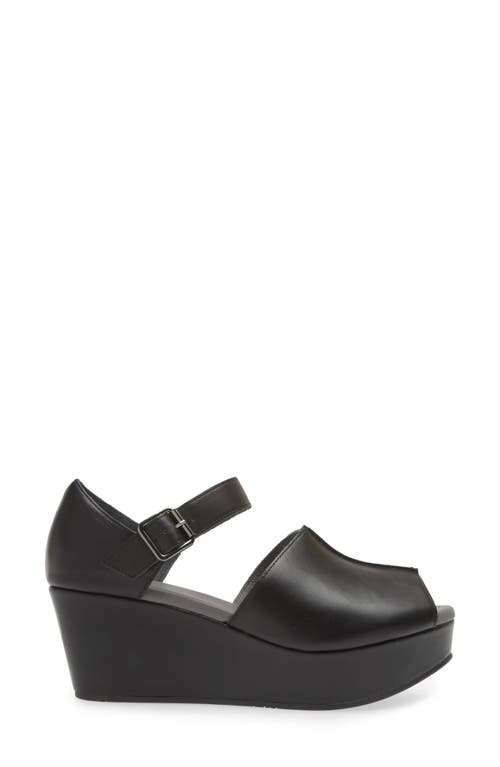 Shop Chocolat Blu Wawa Platform Wedge Sandal In Black Leather