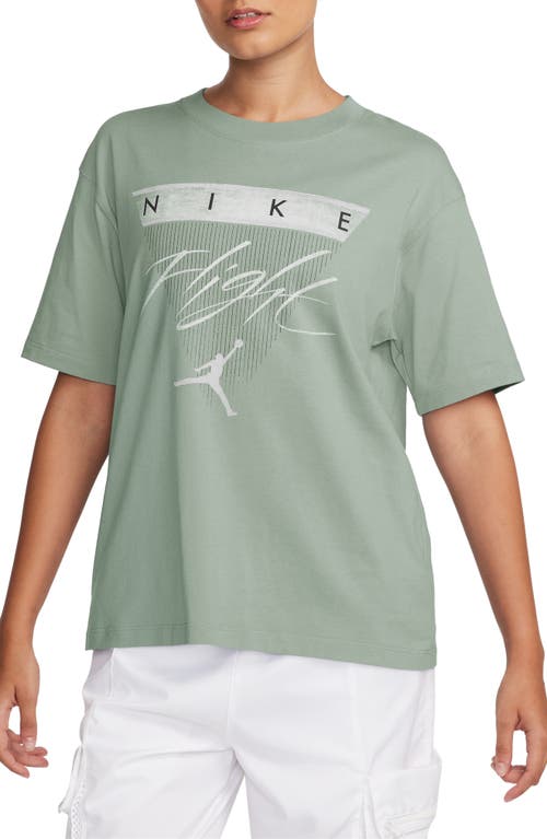 Shop Jordan Flight Heritage Graphic T-shirt In Jade Smoke/barely Green