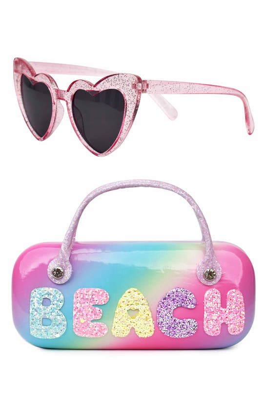Shop Omg Accessories Kids' Beach Sunglasses & Case Set In Orchid