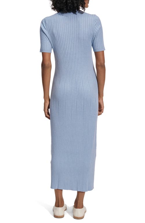 Shop Varley Maeve Rib Midi Sweater Dress In Ashley Blue