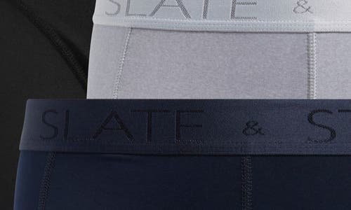 Shop Slate & Stone 3-pack Microfiber Boxer Briefs In Blue/grey/black