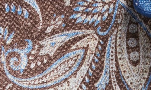 Shop Edward Armah Exploded Paisley & Medallion Silk Pocket Circle In Brown