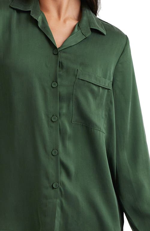 Shop Papinelle Audrey Mulberry Silk Pajamas In Forest Green