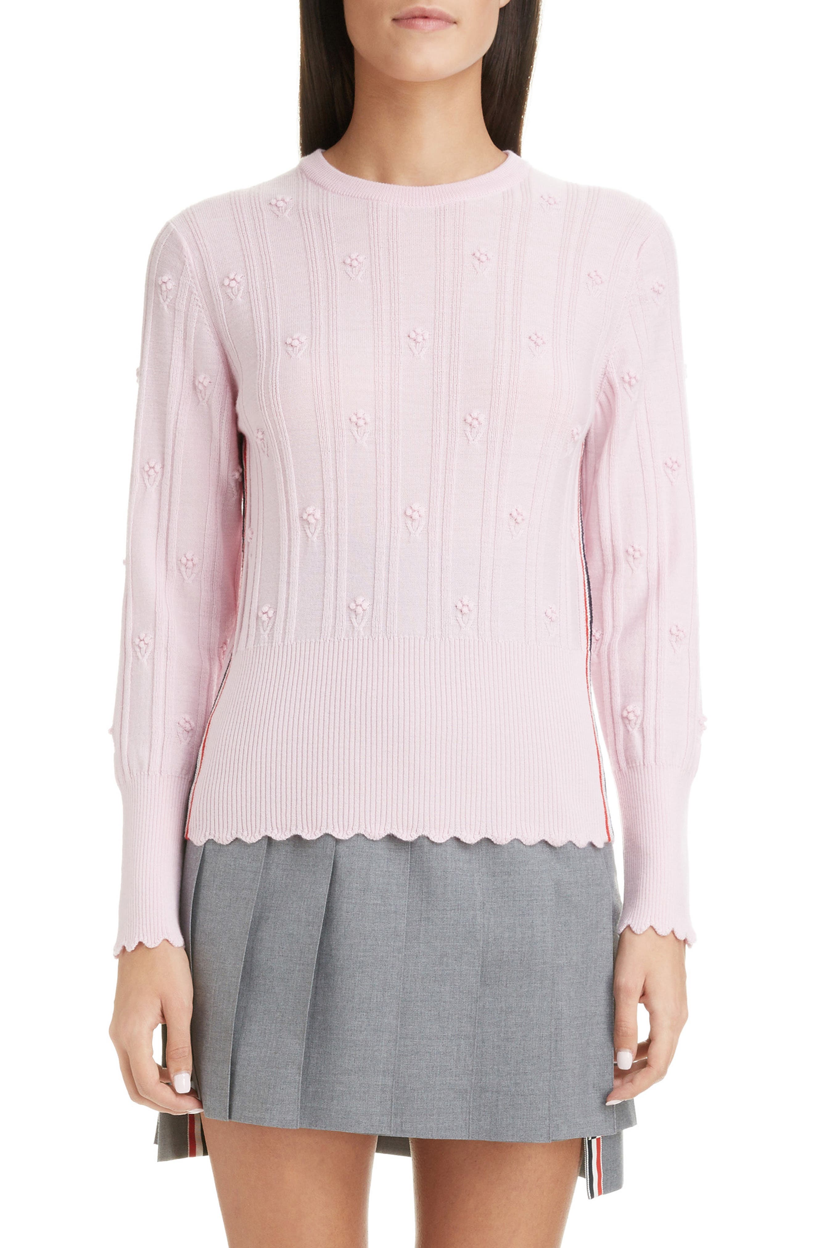 Thom Browne Floral Wool Sweater, US / 40 IT - Pink