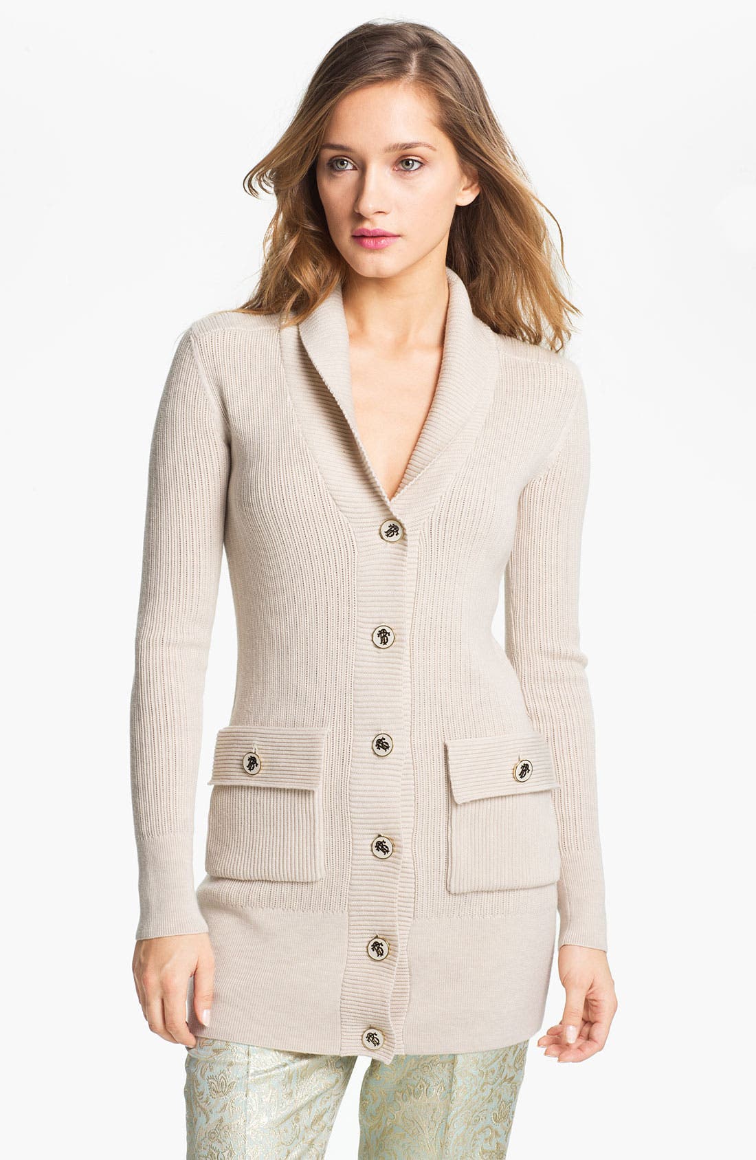 tory burch patch cuff sweater