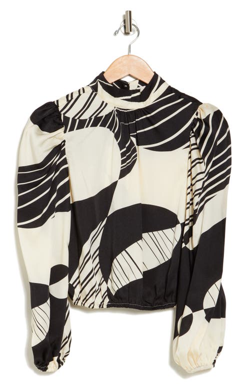 Love By Design Seraphine Long Sleeve Mock Neck Top In Floral Foulard