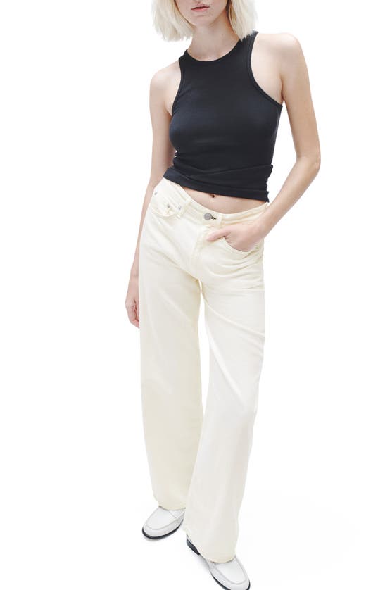 Rag & Bone Featherweight Logan Wide Leg Jeans In Ecru