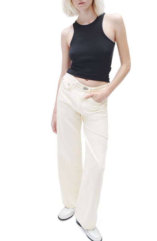 Shop Rag & Bone Featherweight Logan Wide Leg Jeans In Ecru