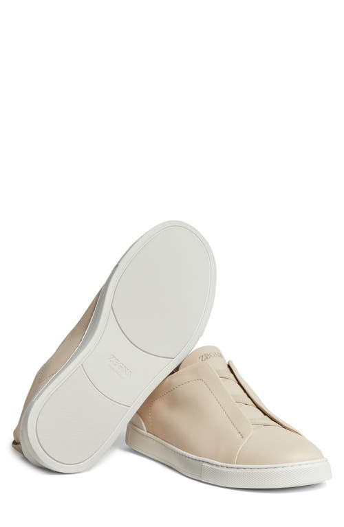 Shop Zegna Triple Stitch Secondskin Sneaker In Light Beige