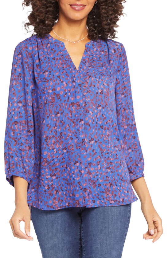 Nydj High/low Crepe Blouse In Daphnedale