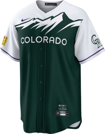 Nike Charlie Blackmon White/forest Green Colorado Rockies City Connect  Replica Player Jersey