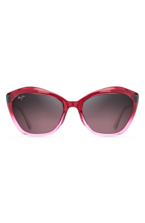 Maui Jim Lotus 56mm PolarizedPlus2 Cat Eye Sunglasses in Raspberry Fade/Maui Rose at Nordstrom