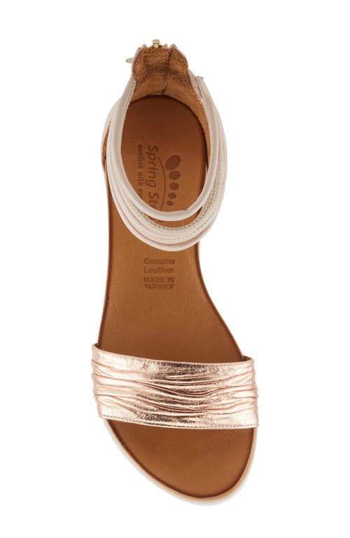 Spring Step Mexa Metallic Sandal In Rose Gold