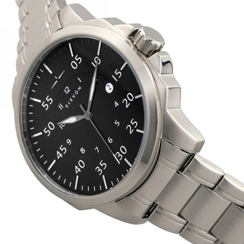 Elevon Hughes Bracelet Watch W/ Date In Silver/black/white