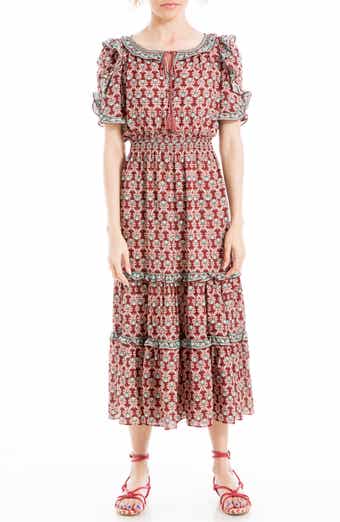Max Studio MAX STUDIO Floral Button Front Baby Doll Dress in Black/green  Daisy Filled Flds at Nordstrom Rack