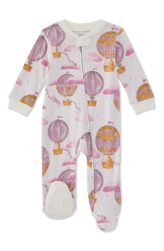 Burt's Bees Baby Babies' Up, Up, Away Cotton Footie In Sweet Pea