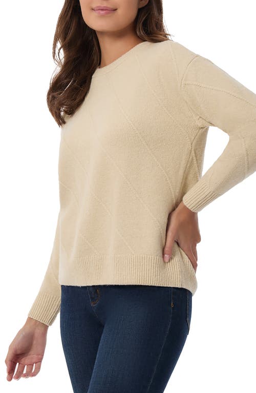 Shop Jones New York Drop Shoulder Crewneck Sweater In Oatmeal