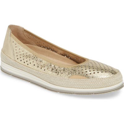 Vaneli Quartz Perforated Espadrille Flat- Metallic
