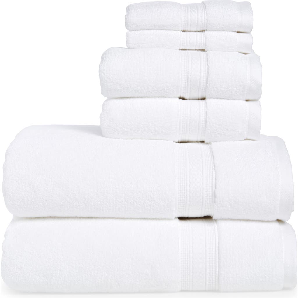 Nordstrom Rack 6-piece Zero Twist Bath Towel Set In White