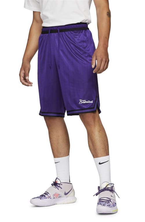 Nike Dri-fit Pinstripe Basketball Shorts In Court Purple/white