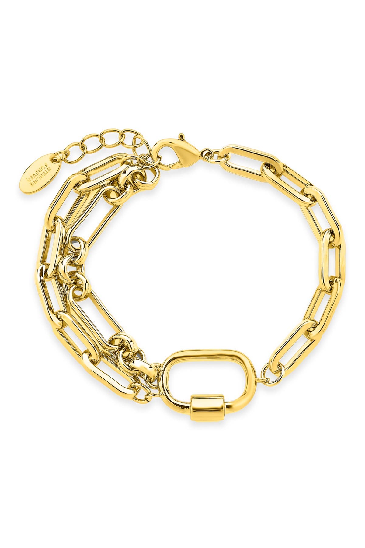 14K Gold Plated Chain Link Carabiner 