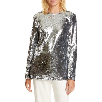 Stella Mccartney Sequin Blouse, 6 IT - Grey