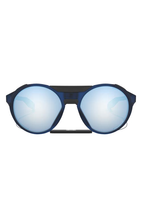 Oakley Clifden 54mm Mirrored Prizm Polarized Round Sunglasses in Matte Blue at Nordstrom