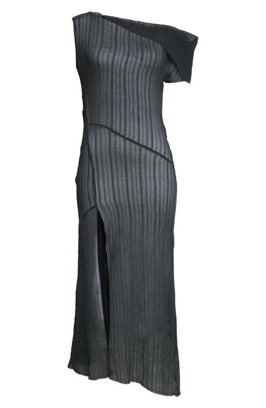 Shop Paloma Wool Alice One-shoulder Cotton & Silk Dress In Grey