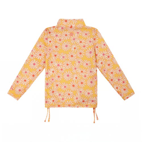 Shop Uv Skinz Half Zip Ruched Sun & Swim Shirt In Sunshine Daisies