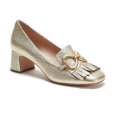 Kate Spade New York Yarrow Fringe Pump- Metallic