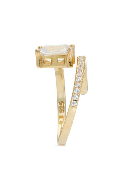 Shymi Cubic Zirconia Bypass Statement Ring In Gold/white