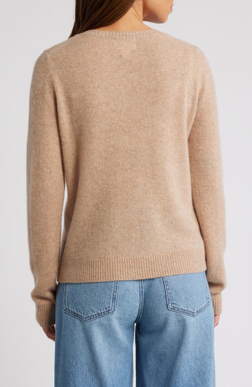 Caslonr Caslon(r) Cashmere V-neck Sweater In Tan Camel Dark Heather