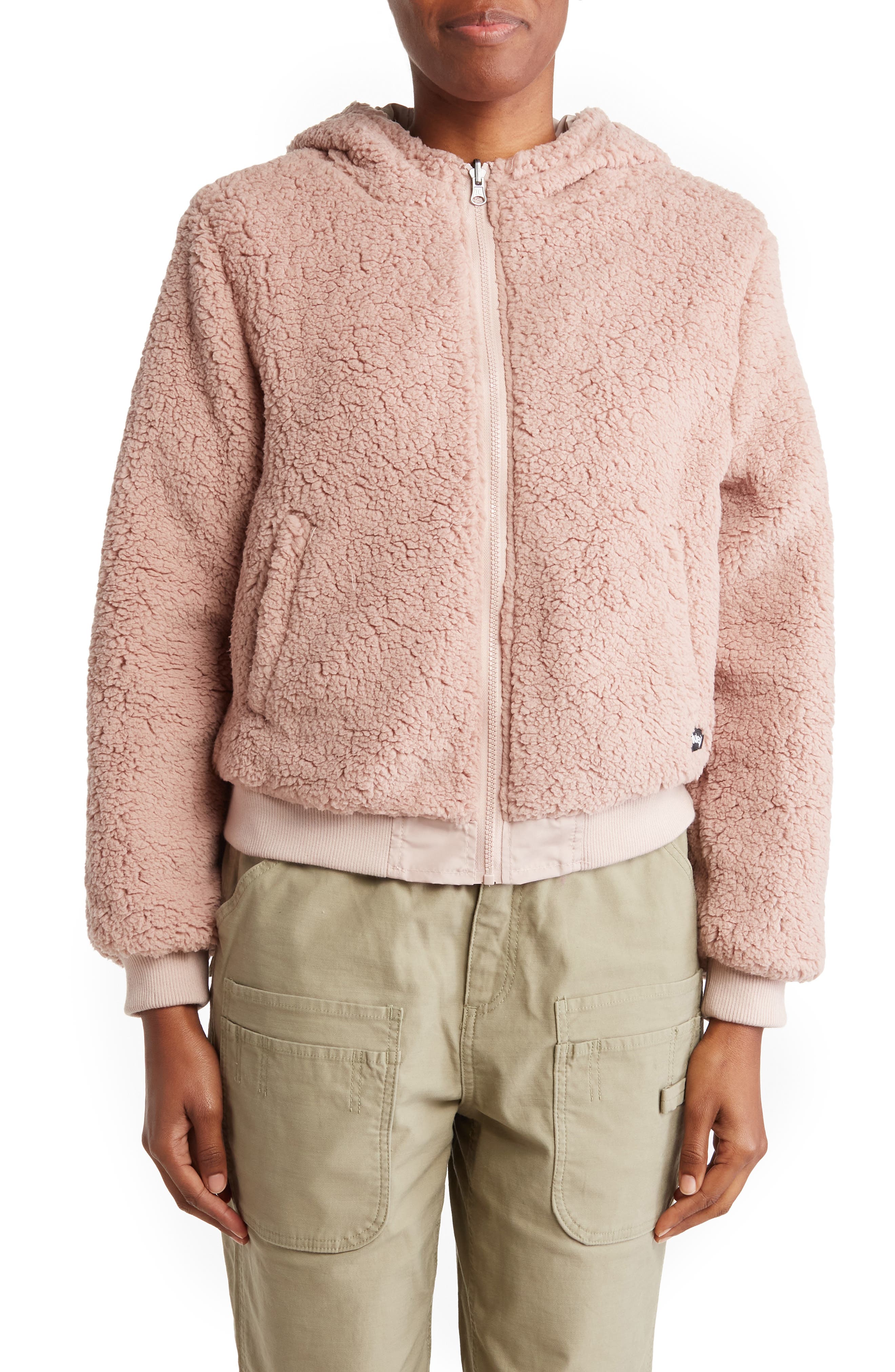 Hurley Faux Fur Reversible Bomber 