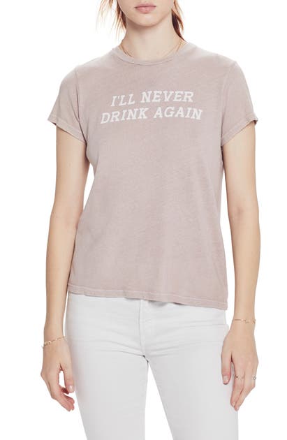 Mother The Sinful Holy Smokes Tee In Ill Never Drink Again Mauve