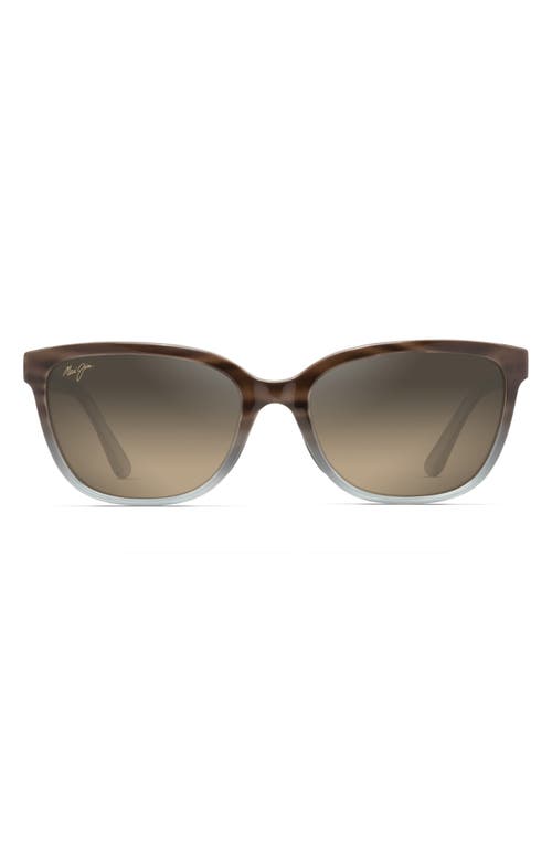 Maui Jim Honi 54mm PolarizedPlus2 Cat Eye Sunglasses in Sandstone With Blue/Bronze at Nordstrom