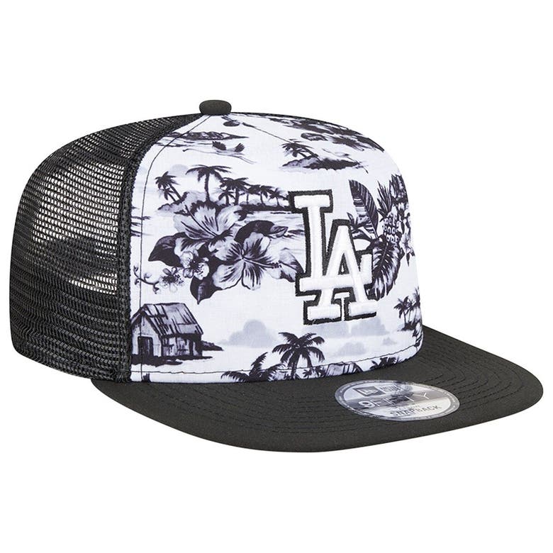 Los Angeles Dodgers New Era Black & White 9FIFTY Snapback Hat - Black