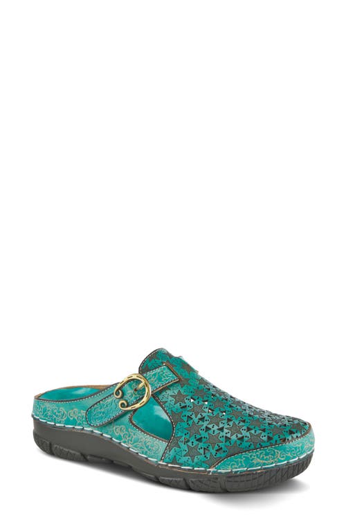 Shop L'artiste By Spring Step Popcorn Embossed Clog In Turquoise